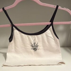 Brandy Melville Cream Camisole with Black Trim